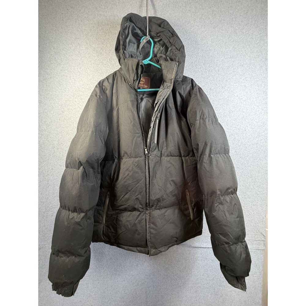 Mountain Club Jacket Mens Medium Black Hooded Puffer Quilted Winter Coat